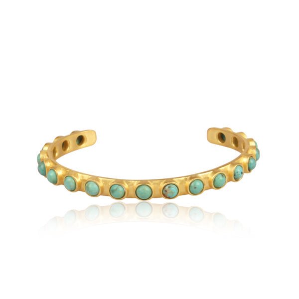 Turquoise Studded Cuff by Christina Greene at Shirley Shoppe