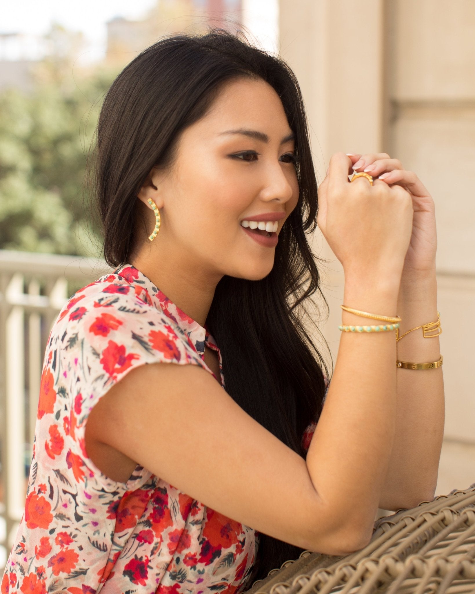 Turquoise Studded Cuff by Christina Greene at Shirley Shoppe