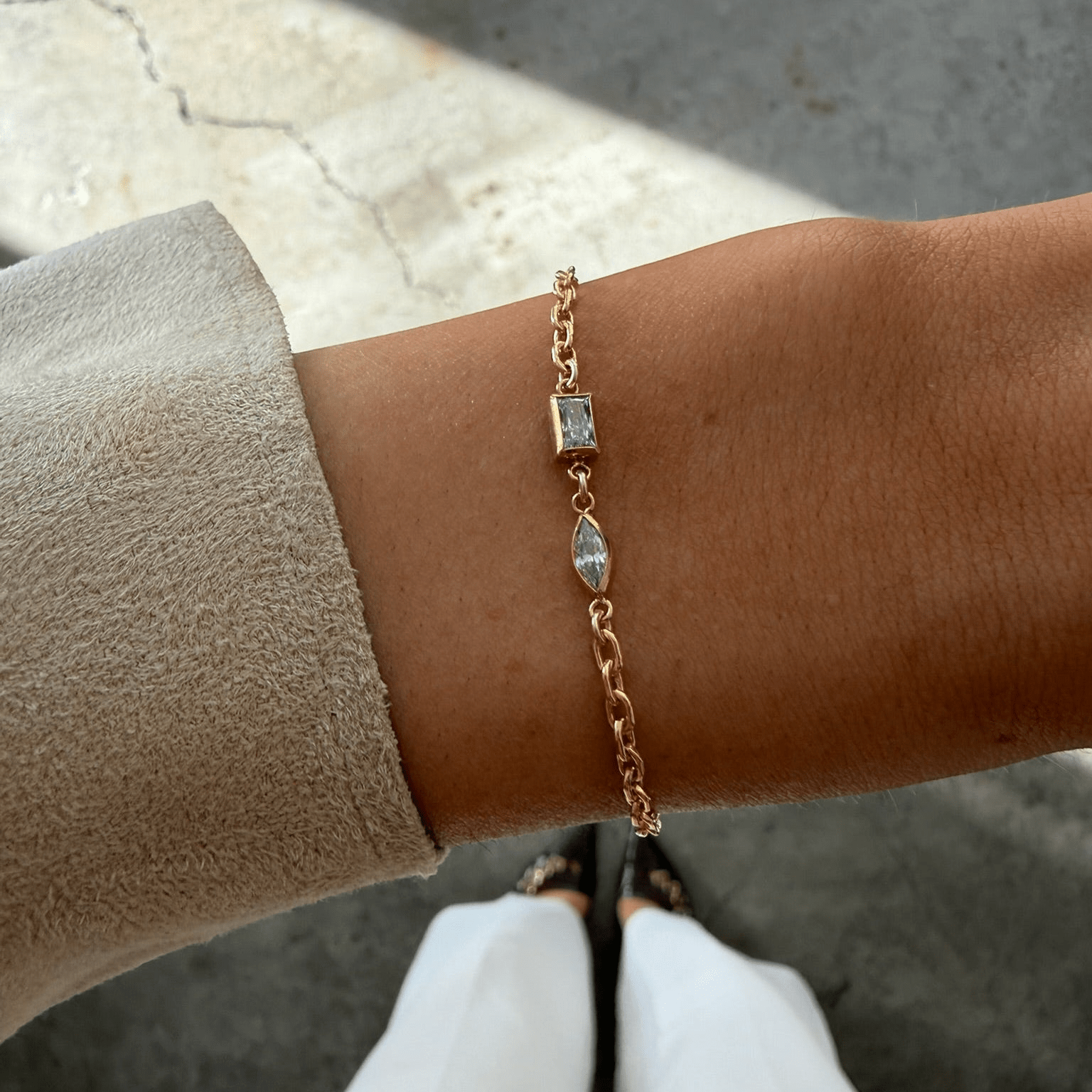 two stone bracelet by Cuffed by Nano LLC at Shirley Shoppe