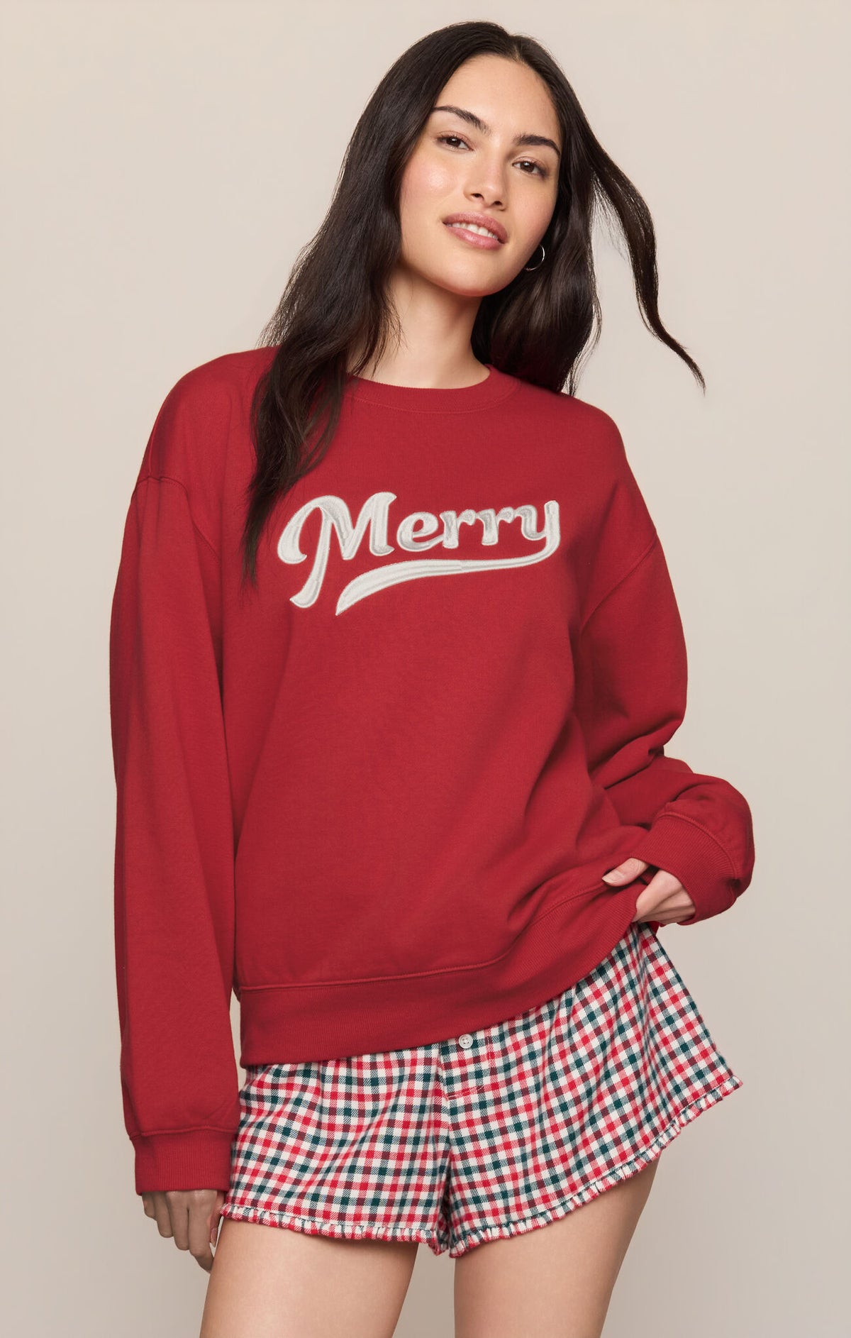 Merry Sweatshirt in Ruby Red