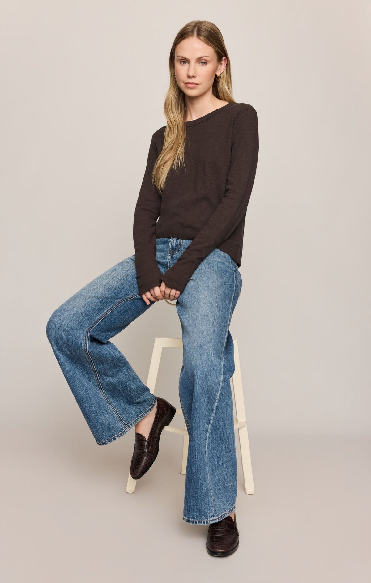 Junie L/S Tee in Cocoa Bean