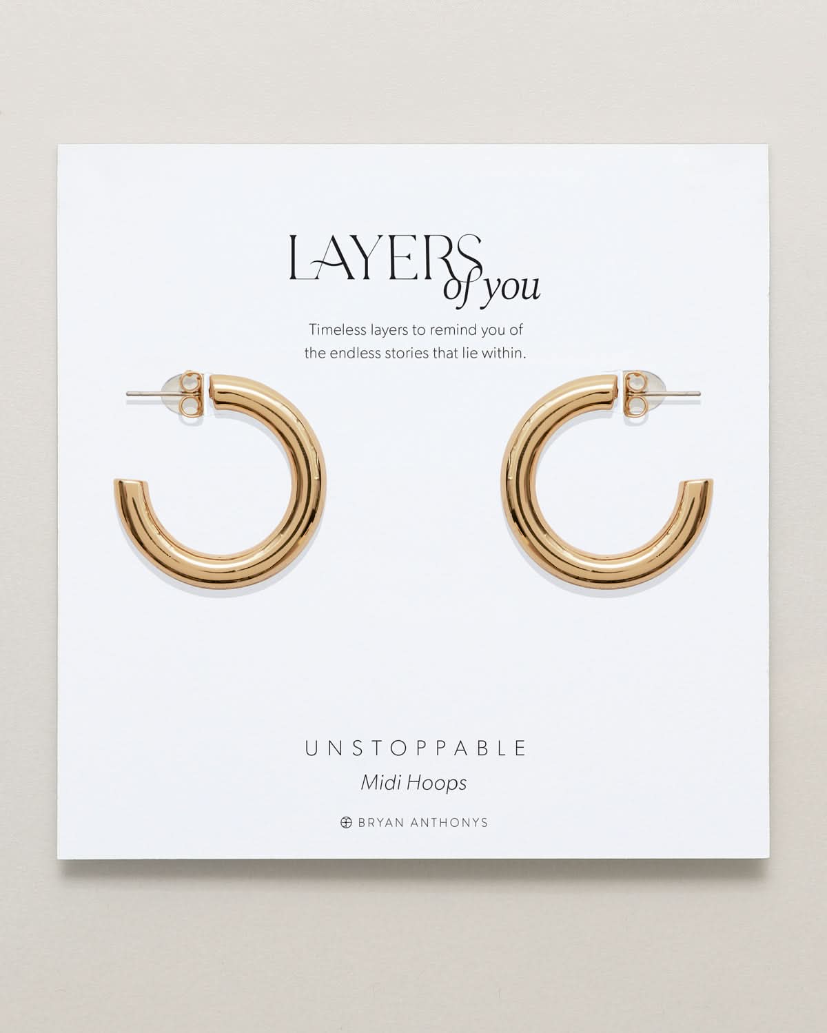 Unstoppable Midi Hoop Earrings by Bryan Anthonys at Shirley Shoppe