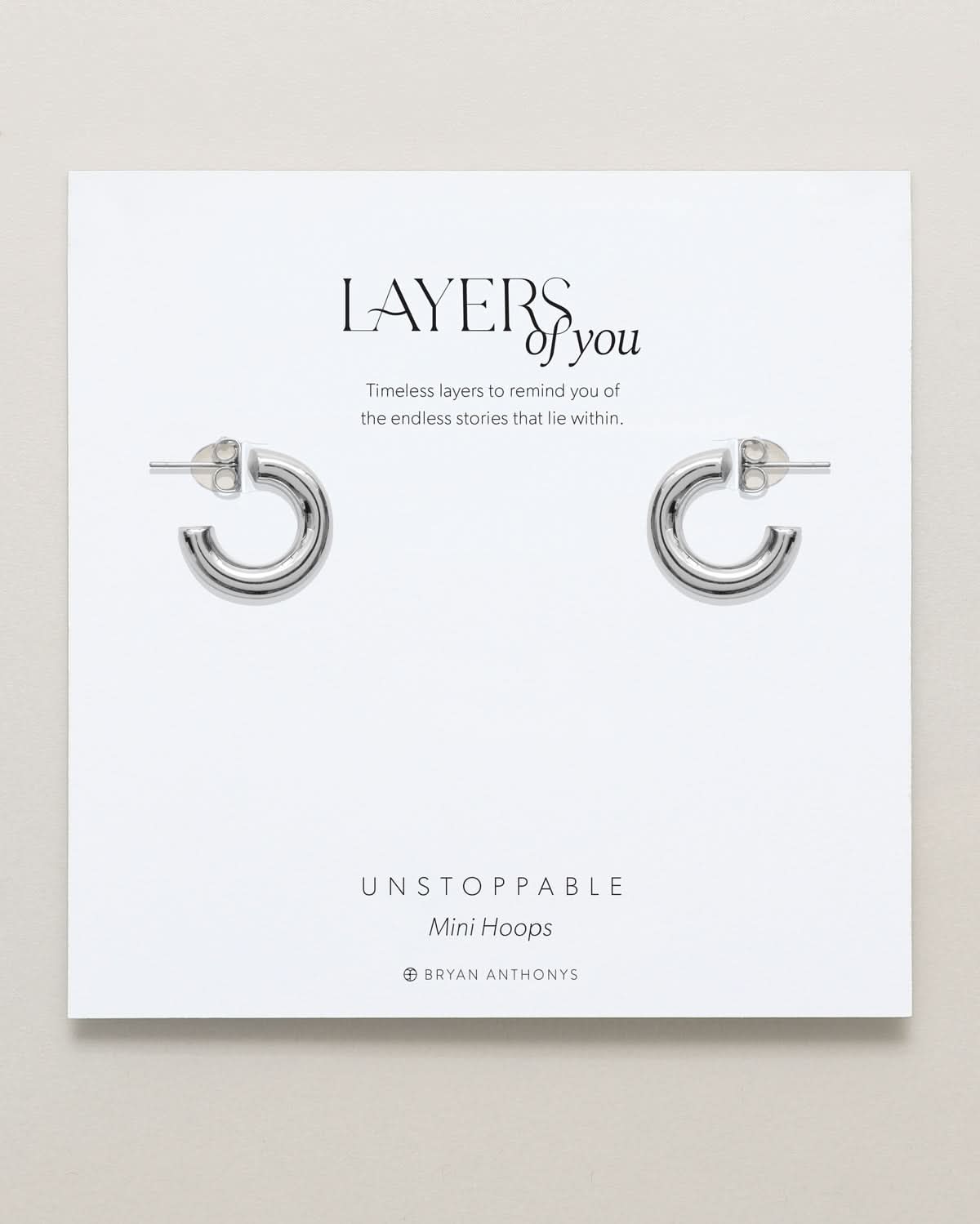 Unstoppable Mini Hoop Earrings by Bryan Anthonys at Shirley Shoppe