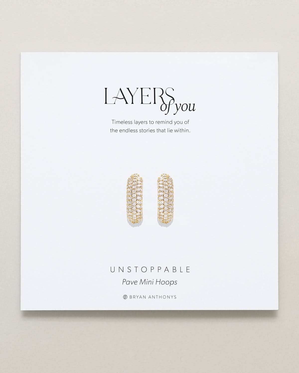 Unstoppable Pave Mini Hoop Earrings by Bryan Anthonys at Shirley Shoppe