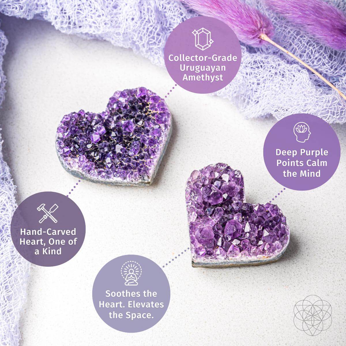 Uruguayan Amethyst Love Heart Cluster - AAA Premium Quality by Conscious Items at Shirley Shoppe