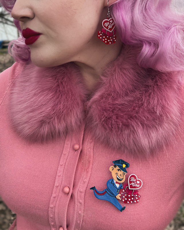 Valentine's Happy Mail Earrings by 50's Vintage Dame x Lipstick & Chrome by Quirks! at Shirley Shoppe