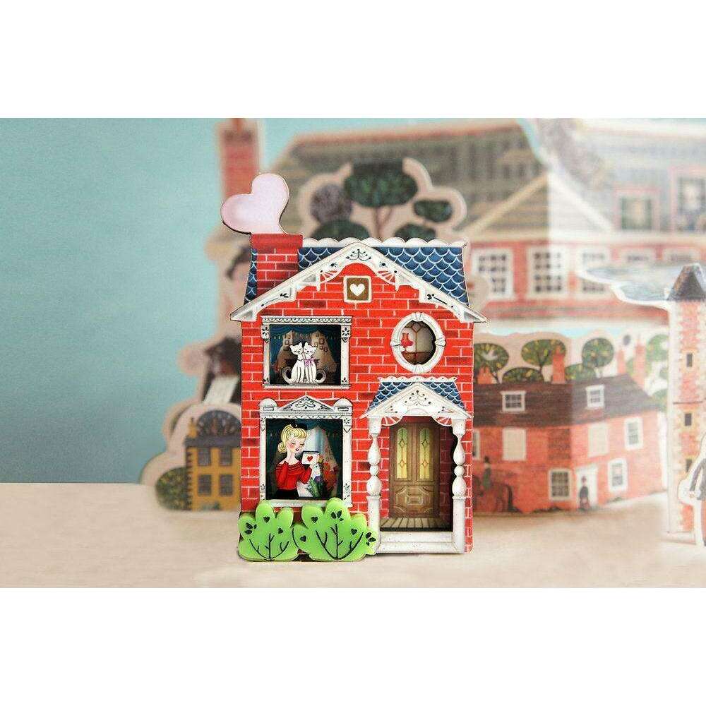Valentine's House Brooch by Laliblue