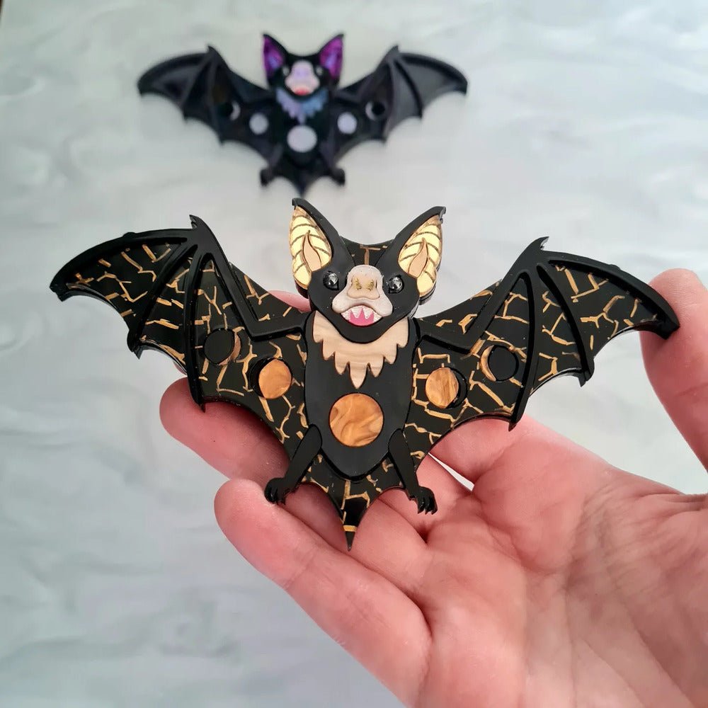 Vampire Bat Statement Necklace PURPLE GALAXY by Cherryloco by Quirks! at Shirley Shoppe