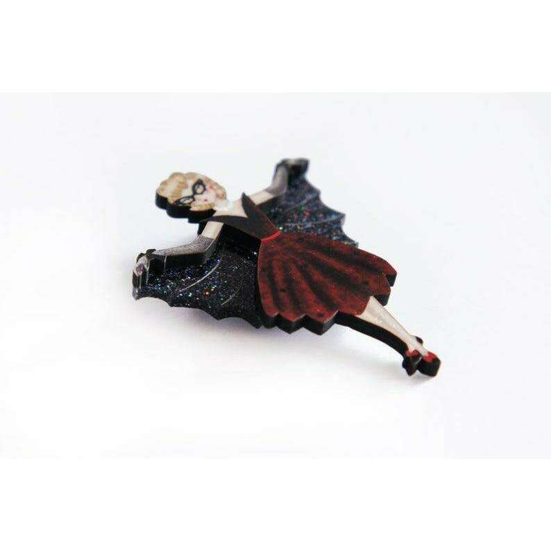 Vampire Bat Woman Brooch by Laliblue