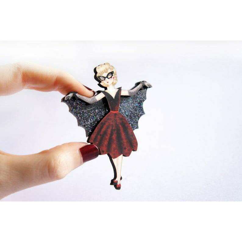 Vampire Bat Woman Brooch by Laliblue