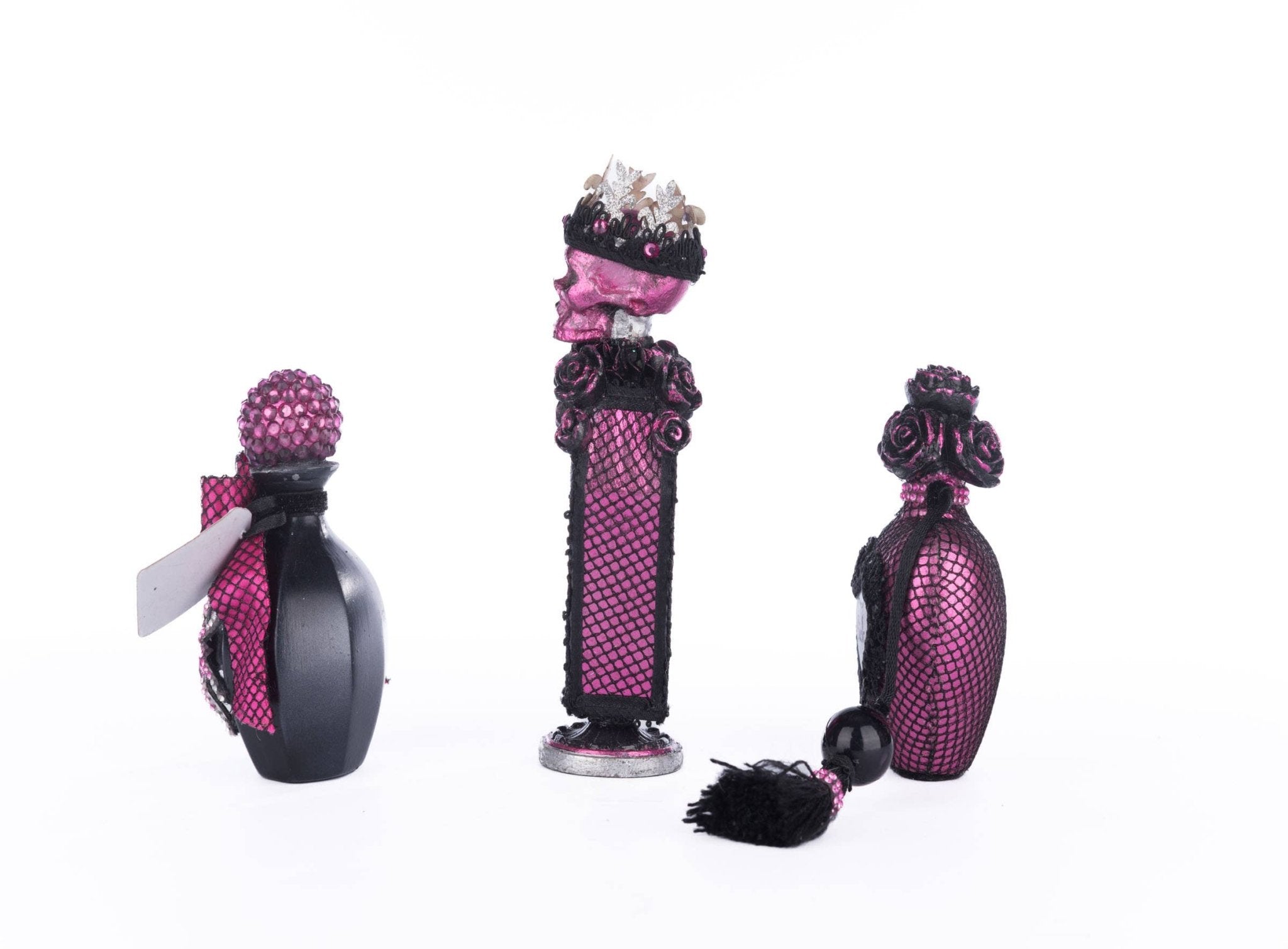 Vanity Potion Bottles Assortment of 3 by Katherine's Collection by Quirks! at Shirley Shoppe