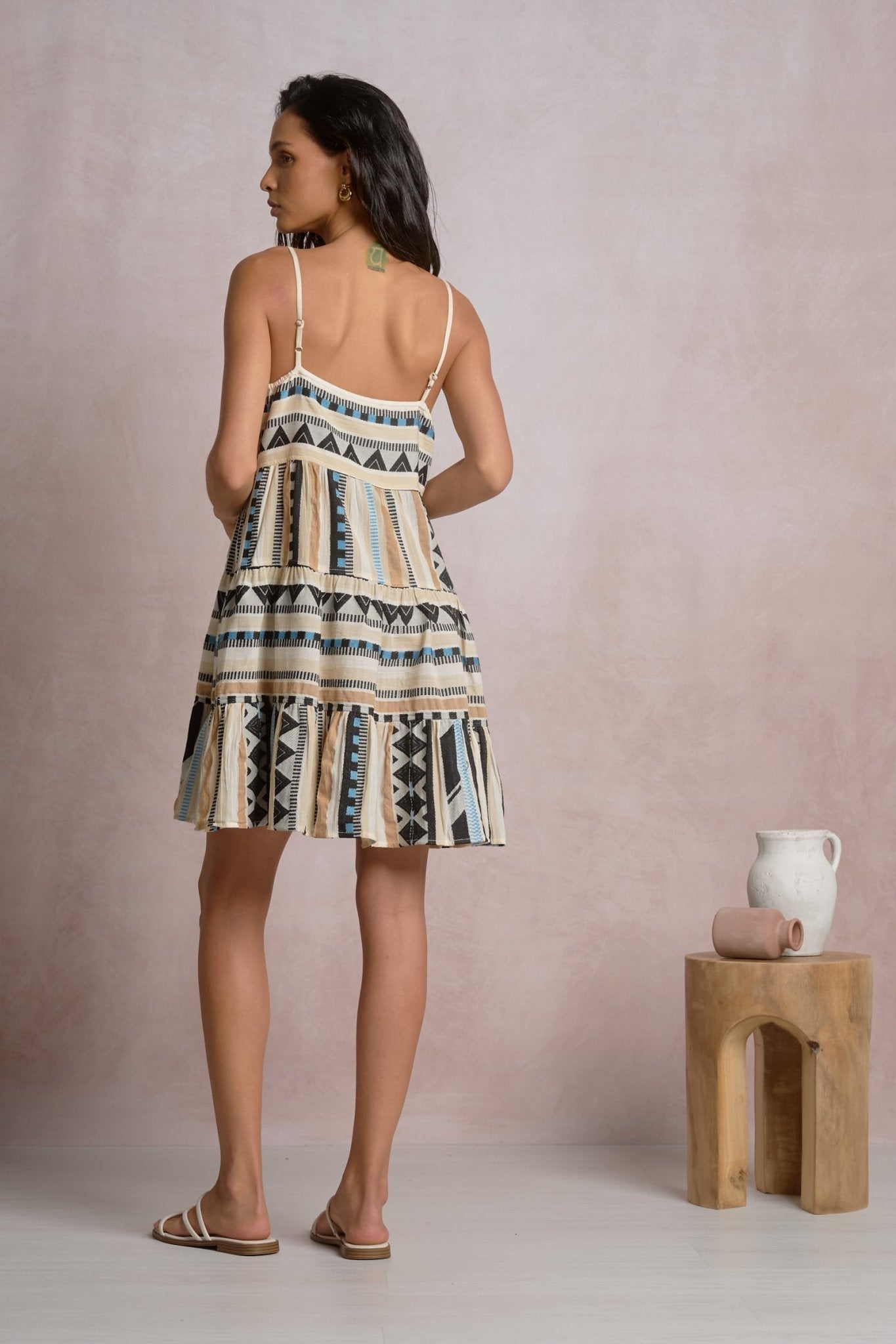 Vega Dress Neutral Aztec by Shop Elan at Shirley Shoppe