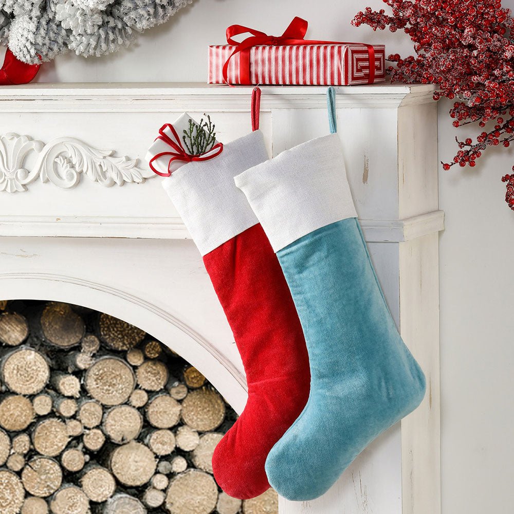 Velvet Stockings with Shimmery Linen Cuff Set of 2 by Quirks! at Shirley Shoppe