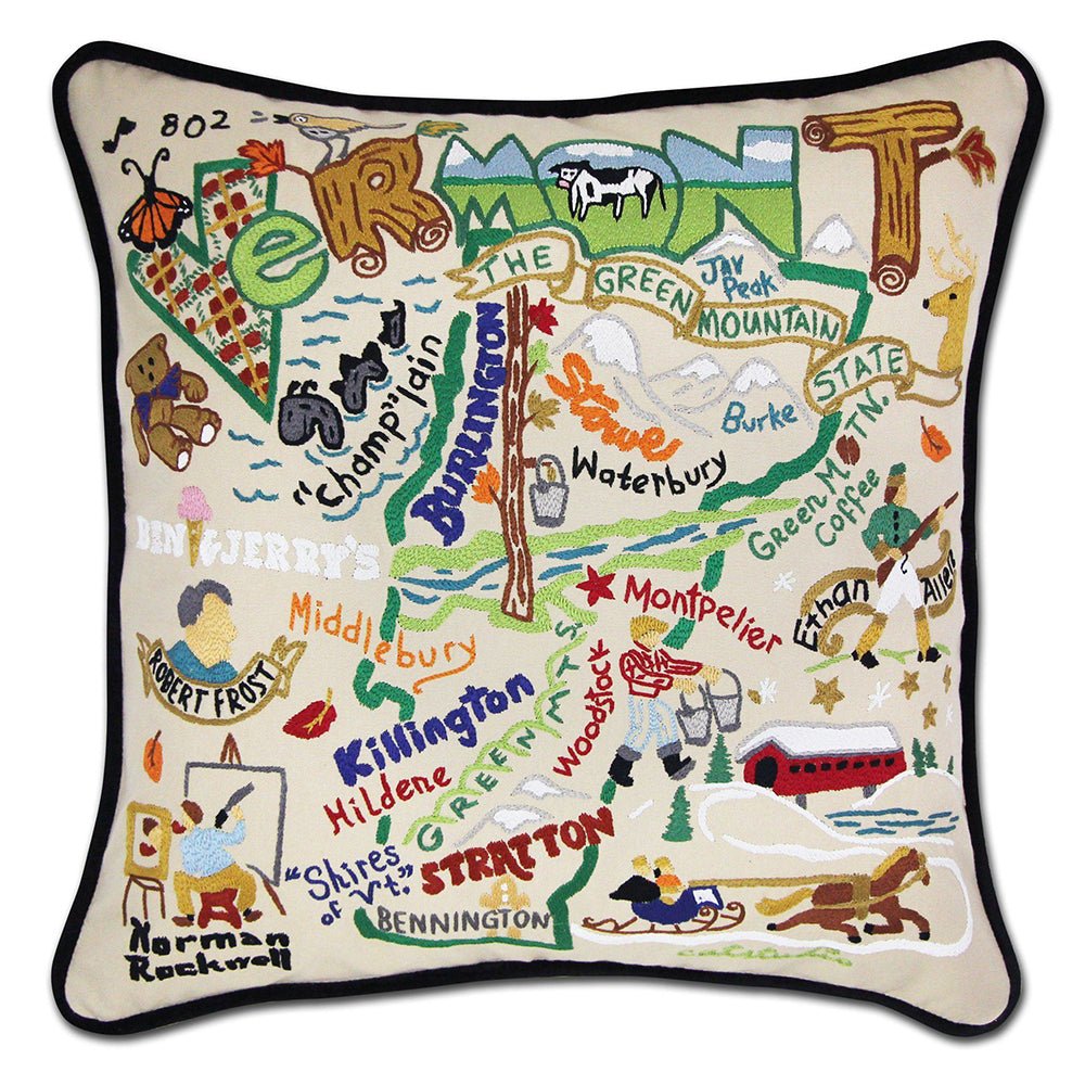 Vermont Hand - Embroidered Pillow by Quirks! at Shirley Shoppe