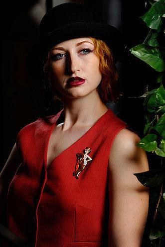 Victor Victoria Halloween Brooch by Laliblue by Quirks! at Shirley Shoppe