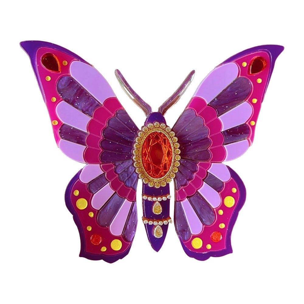 Victorian Age Inspired Insect Jewels Statement Acrylic Brooch - Purple Butterfly by Makokot Design by Quirks! at Shirley Shoppe