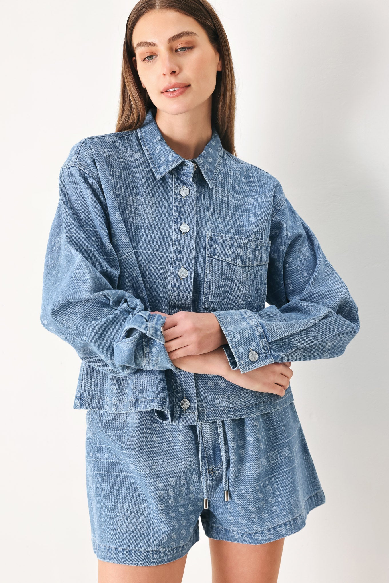 VINTAGE BANDANA DENIM JACKET by Flying Tomato at Shirley Shoppe