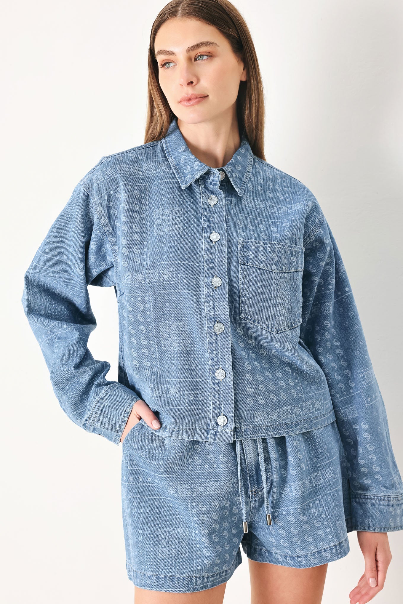 VINTAGE BANDANA DENIM JACKET by Flying Tomato at Shirley Shoppe