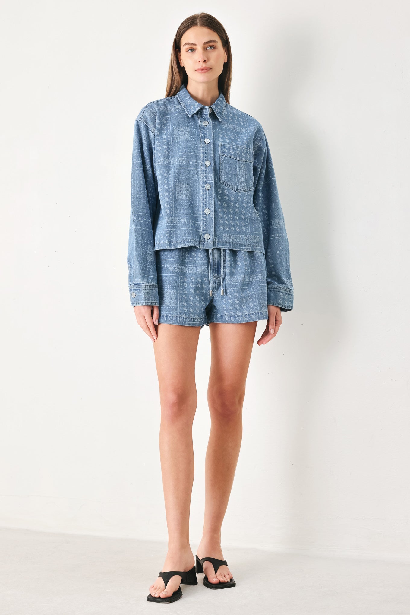 VINTAGE BANDANA DENIM JACKET by Flying Tomato at Shirley Shoppe