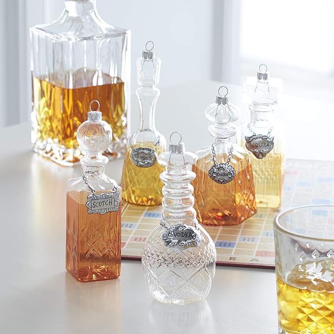 Vintage Glass Decanter Ornament Set of 4 by Eric Cortina by Quirks! at Shirley Shoppe