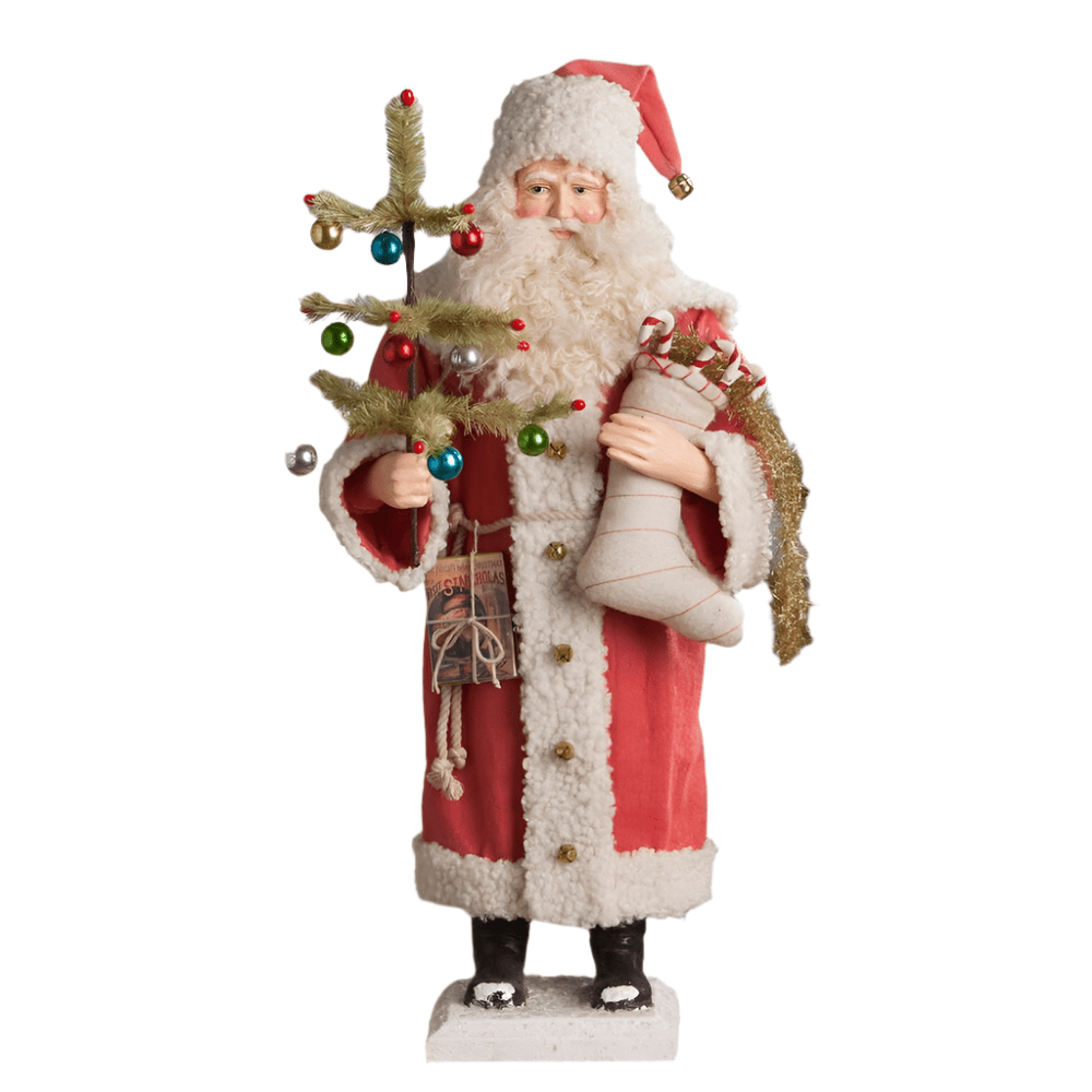Vintage Santa Holding Stocking by Bethany Lowe Designs by Quirks! at Shirley Shoppe