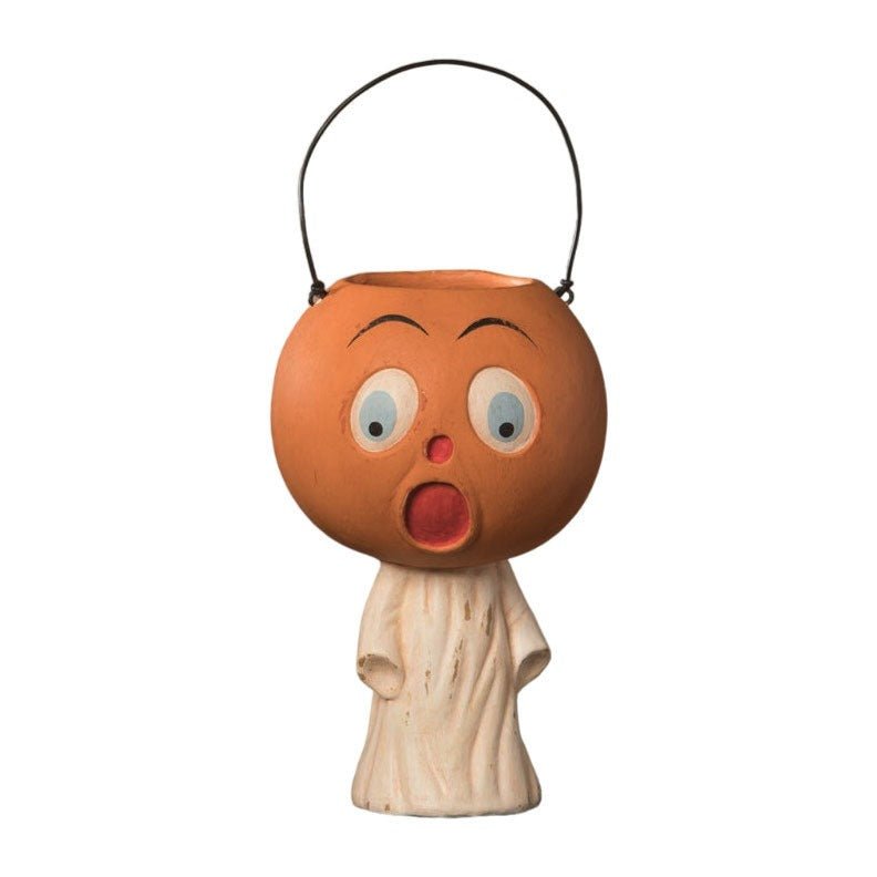 Vintage Scared Pumpkin Ghost by Bethany Lowe Designs by Quirks! at Shirley Shoppe
