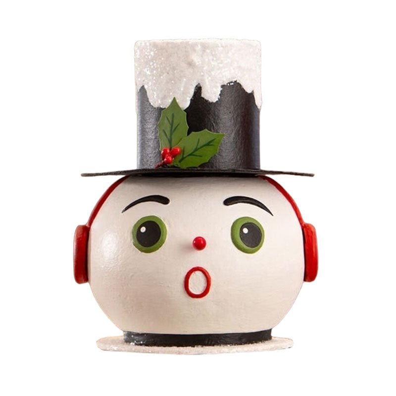 Vintage Surprised Snowman Container by Bethany Lowe Designs by Quirks! at Shirley Shoppe