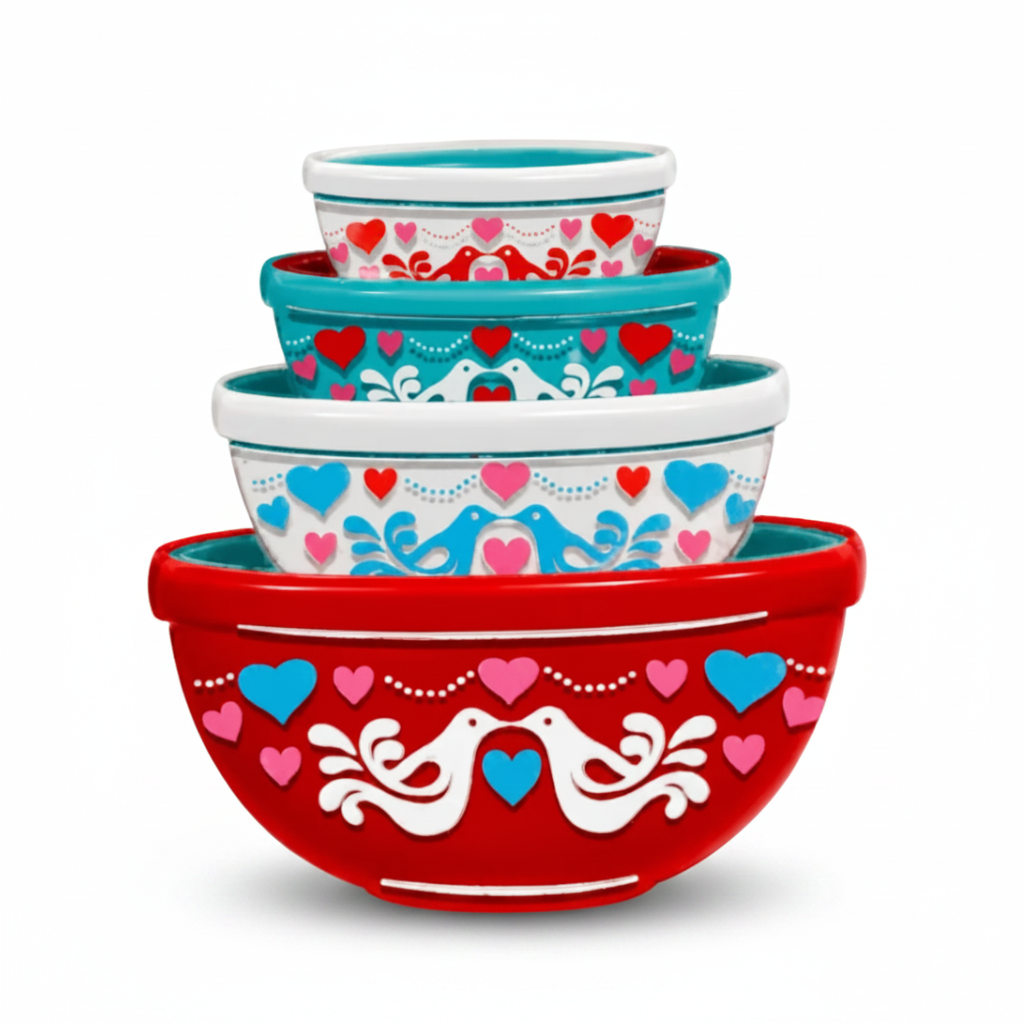Lovebirds Nesting Bowls Brooch by Lipstick & Chrome — Holt Howard Inspired Valentine Pin