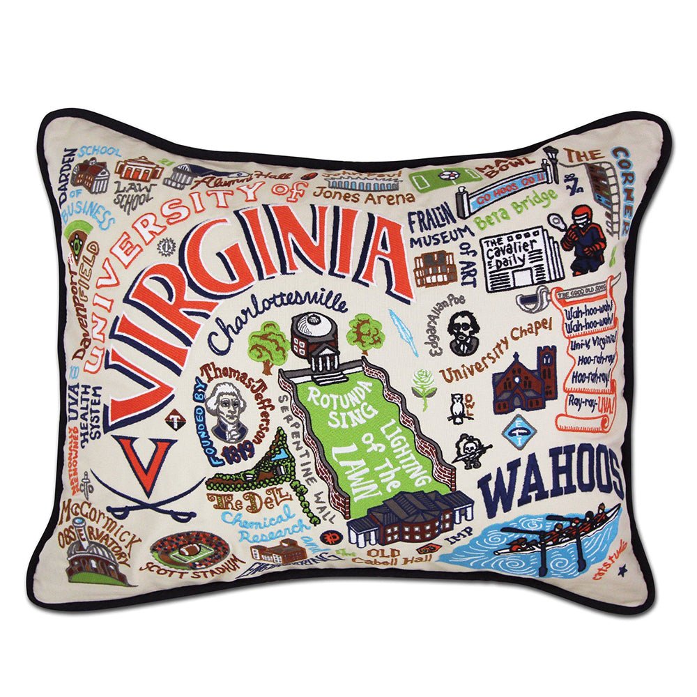 Virginia, University of Collegiate Hand - Embroidered Pillow by Quirks! at Shirley Shoppe