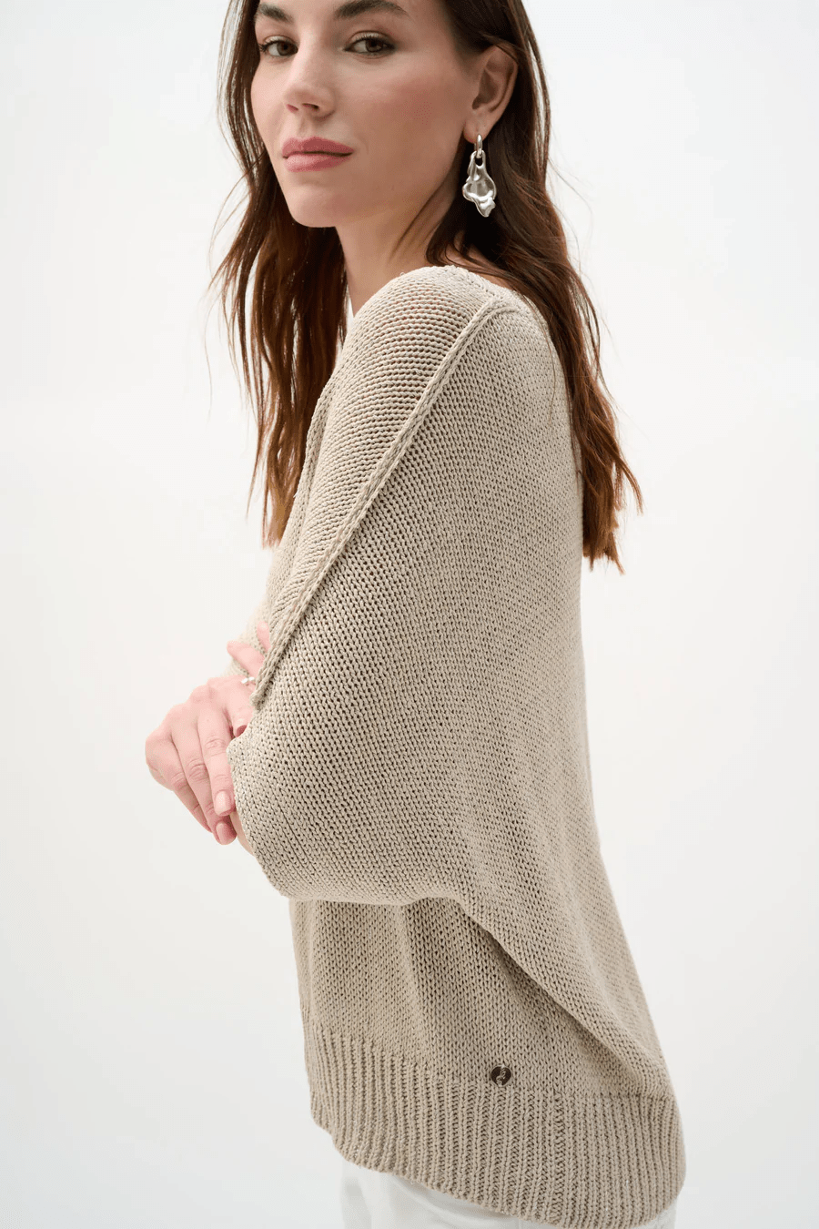 Viscose and Lurex Sweater Knit Relaxed Top by Joseph Ribkoff at Shirley Shoppe