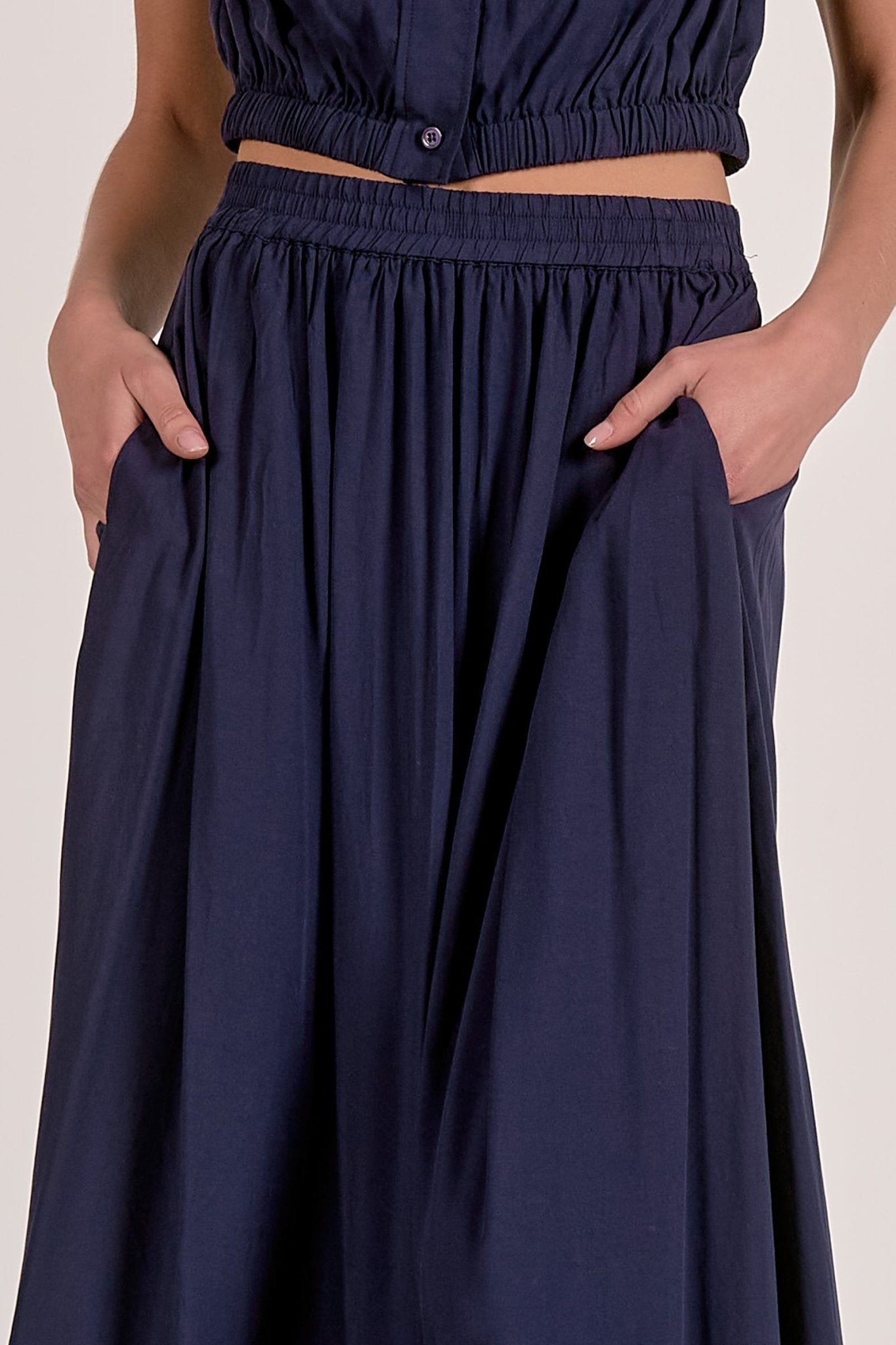 Vivi Midi Skirt Navy by Shop Elan at Shirley Shoppe
