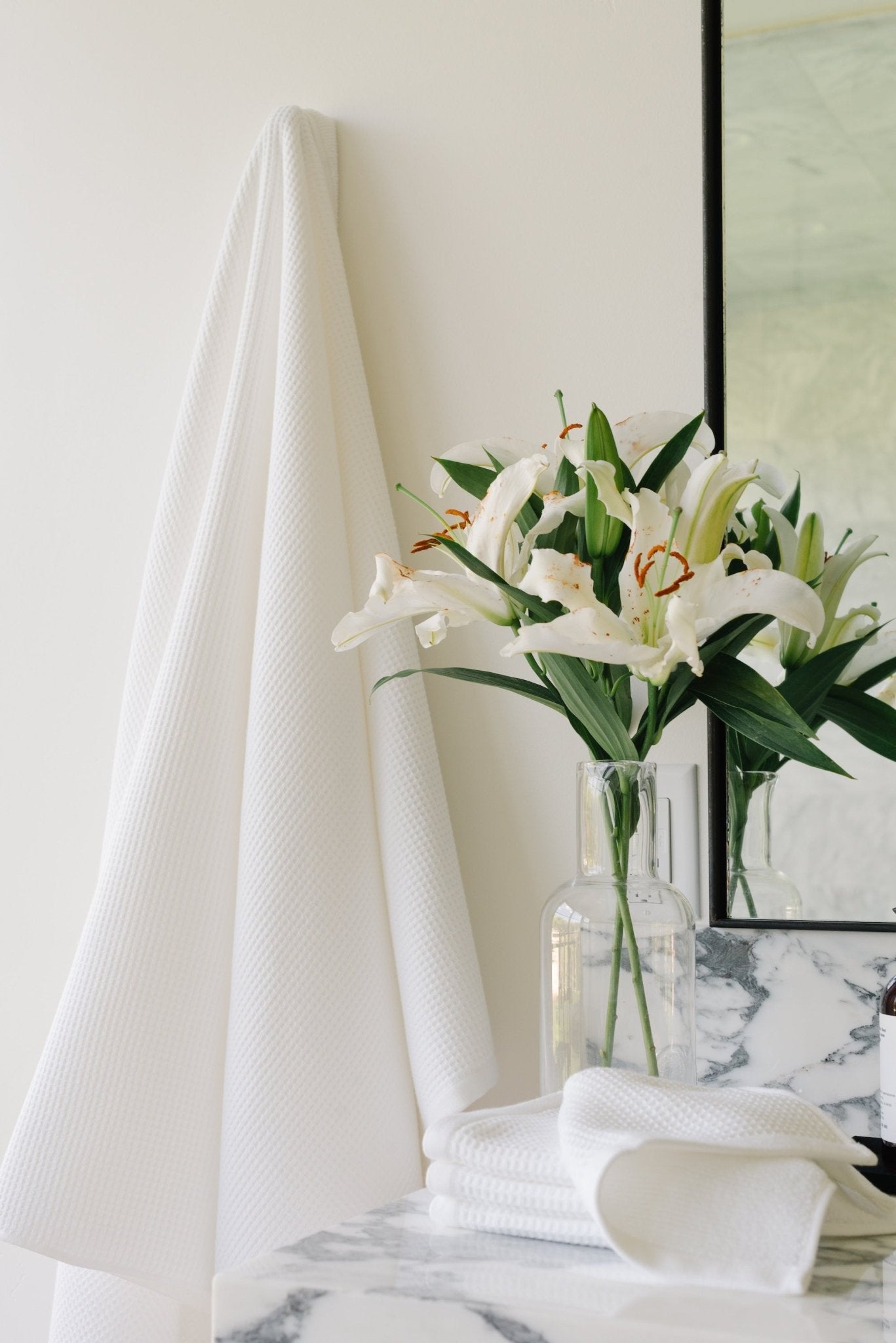 Waffle Bath Towels by Cozy Earth at Shirley Shoppe