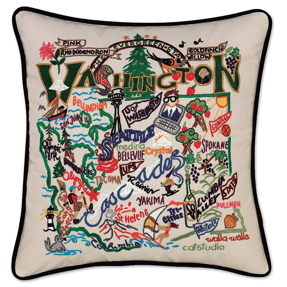 Washington Hand - Embroidered Pillow by Quirks! at Shirley Shoppe