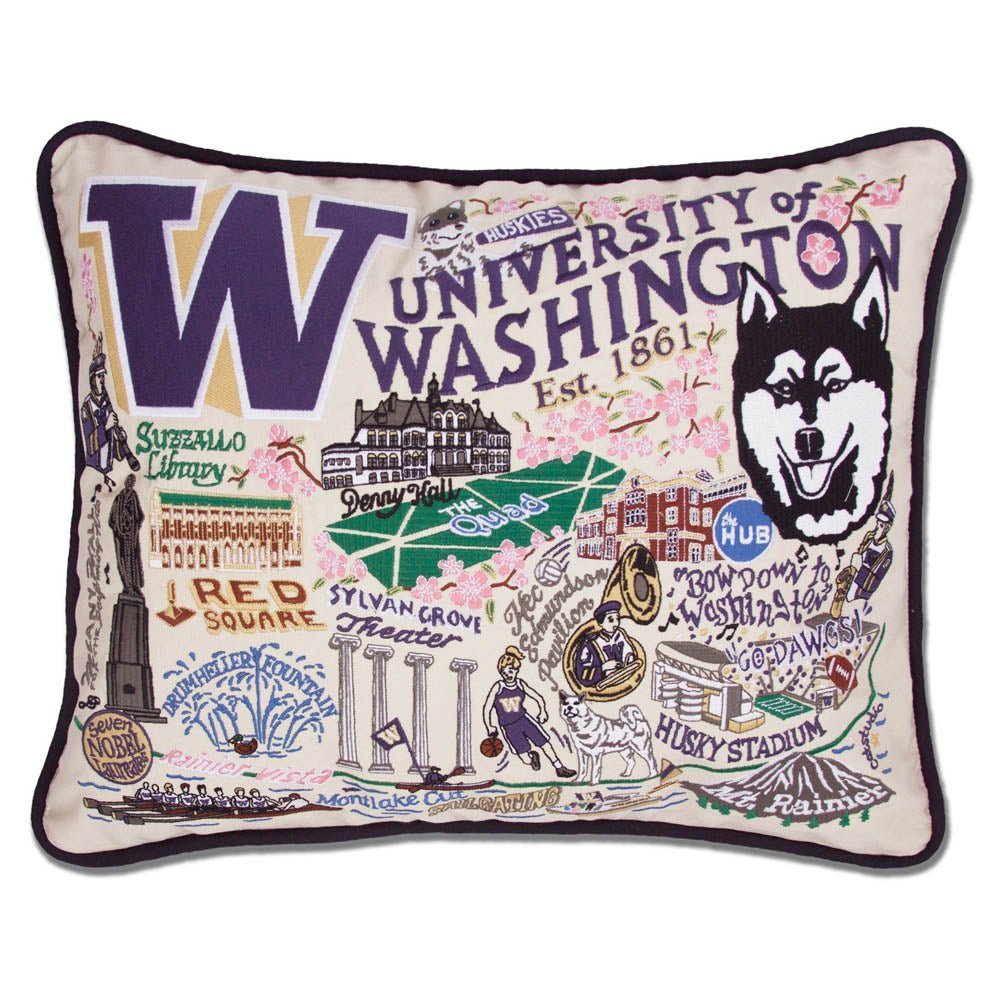 Washington, University of Collegiate Embroidered Pillow by CatStudio by Quirks! at Shirley Shoppe