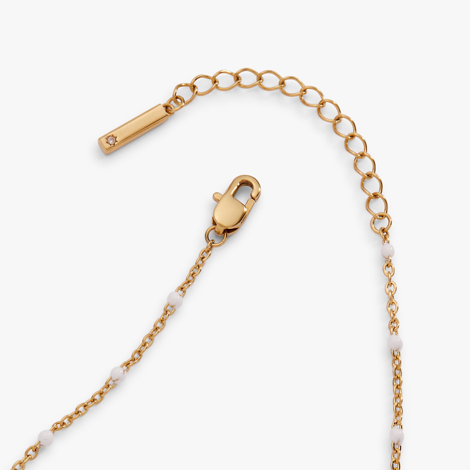 White Enameled Chain Coin Station Anklet by ALEX AND ANI at Shirley Shoppe
