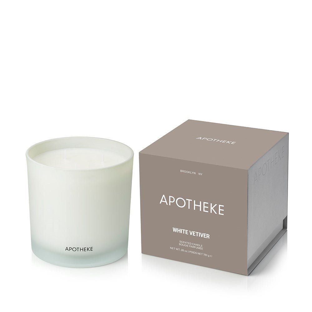 White Vetiver 3-Wick Candle by APOTHEKE at Shirley Shoppe