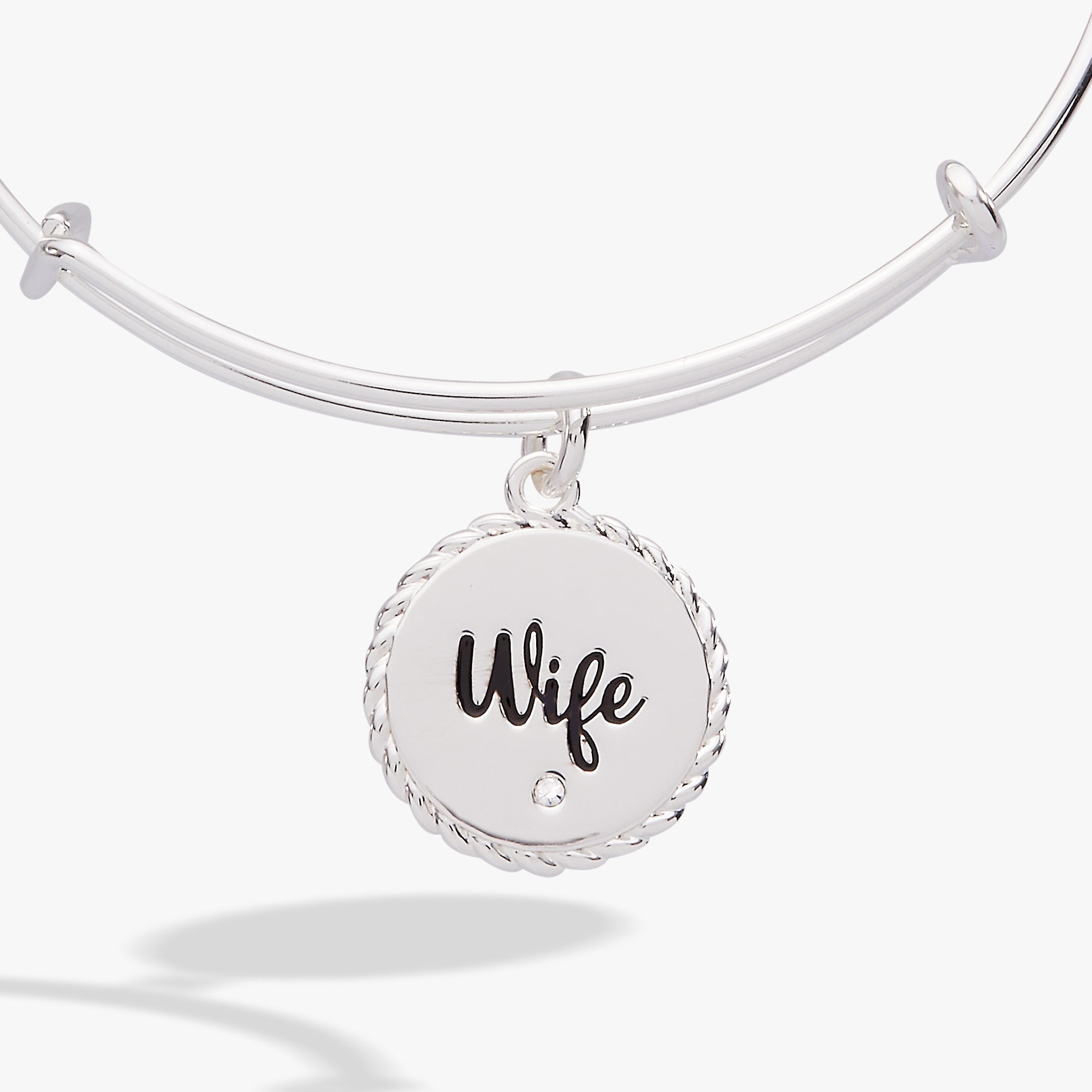 Wife 'True Love Stories Never Have Endings' Charm Bangle by ALEX AND ANI at Shirley Shoppe