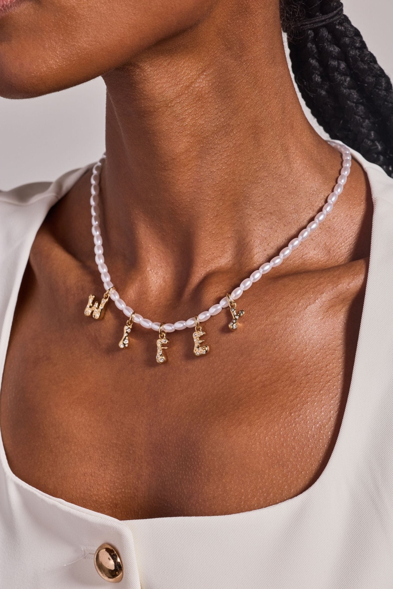 'Wifey' Bubble And Beaded Pearl Necklace by ALEX AND ANI at Shirley Shoppe