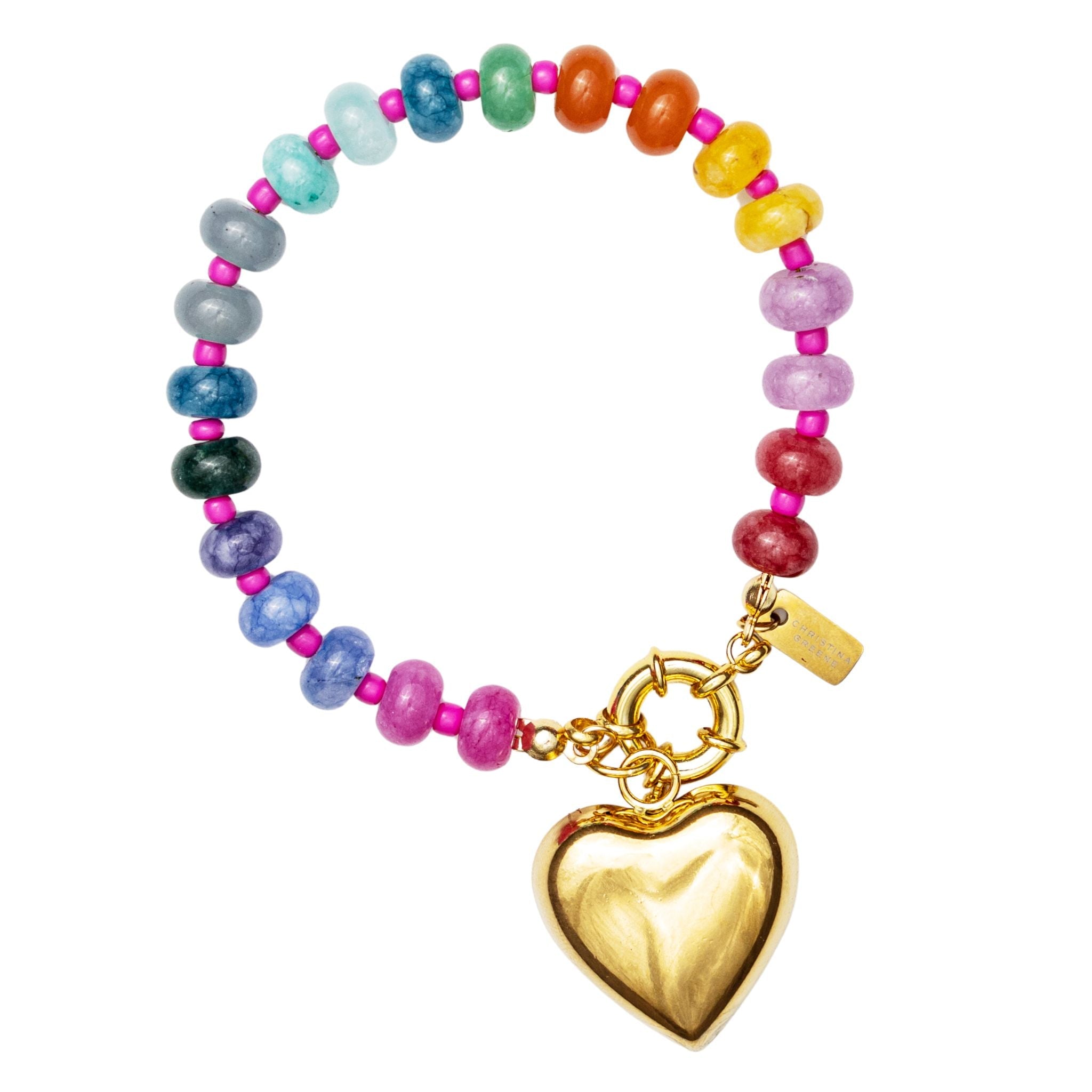 Wild at Heart Knotted Multicolor Beaded Bracelet by Christina Greene at Shirley Shoppe