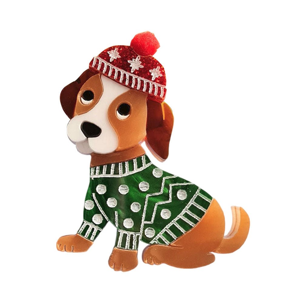 Winter Puppy Brooch by Cherryloco by Quirks! at Shirley Shoppe