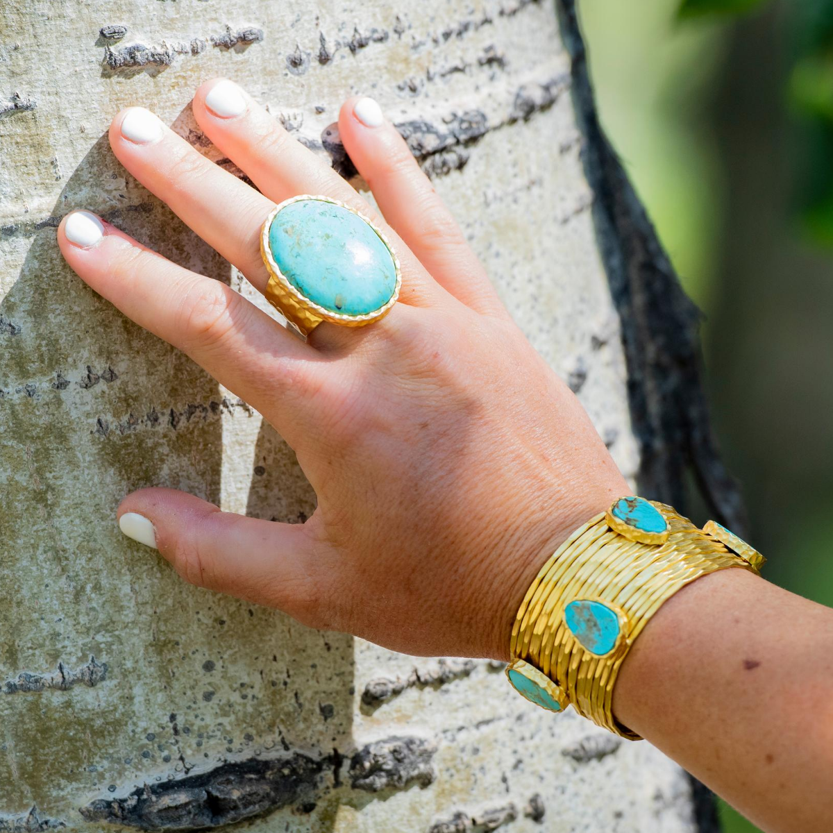 Wire Stackable Cuff - Turquoise by Christina Greene at Shirley Shoppe