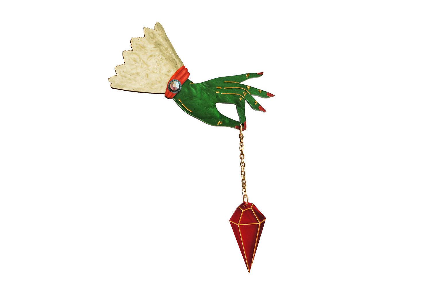 Witch Pendulum Halloween Brooch by Laliblue by Quirks! at Shirley Shoppe