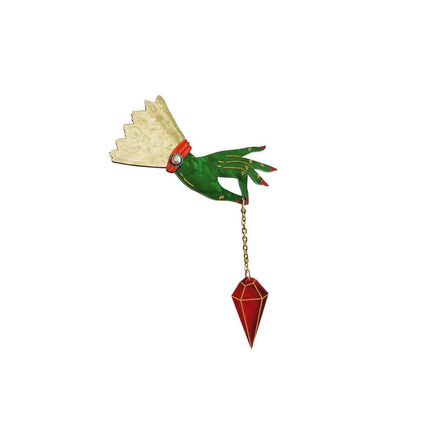 Witch Pendulum Halloween Brooch by Laliblue