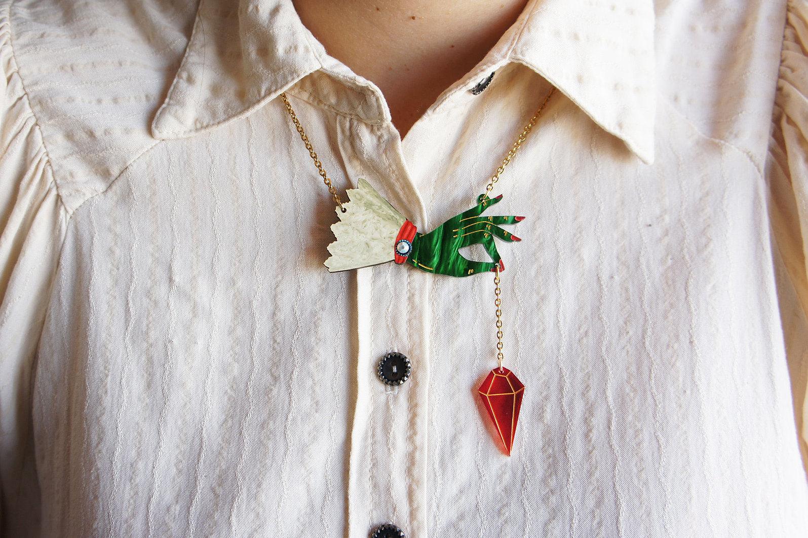 Witch Pendulum Halloween Necklace by Laliblue by Quirks! at Shirley Shoppe