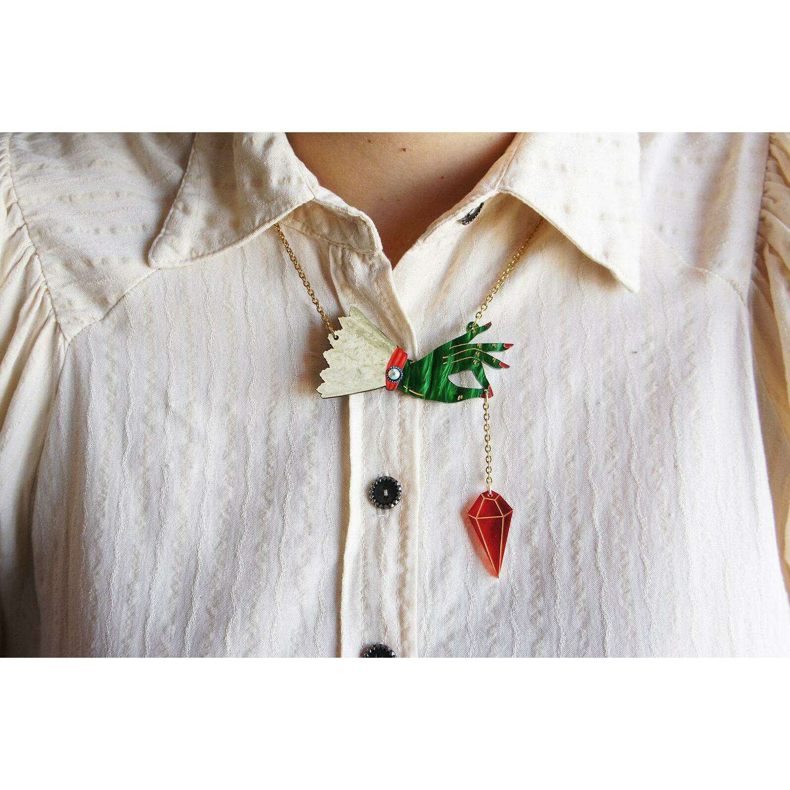 Witch Pendulum Halloween Necklace by Laliblue