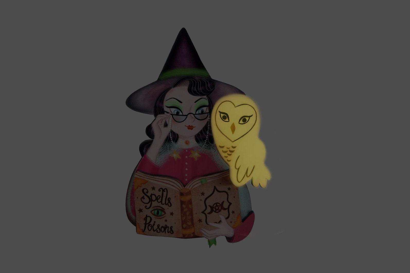 Witch with Owl Halloween Brooch by Laliblue by Quirks! at Shirley Shoppe