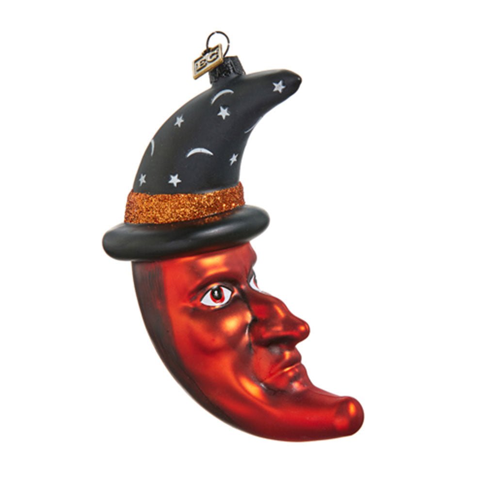 Witchy Moon w/ Hat Glass Ornament by Eric Cortina by Quirks! at Shirley Shoppe