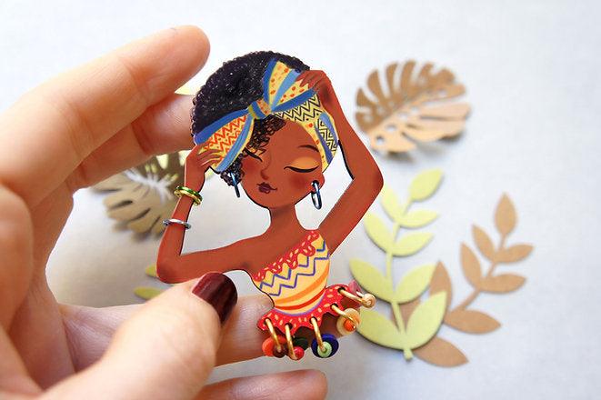 World Day of African Culture brooch by Laliblue by Quirks! at Shirley Shoppe