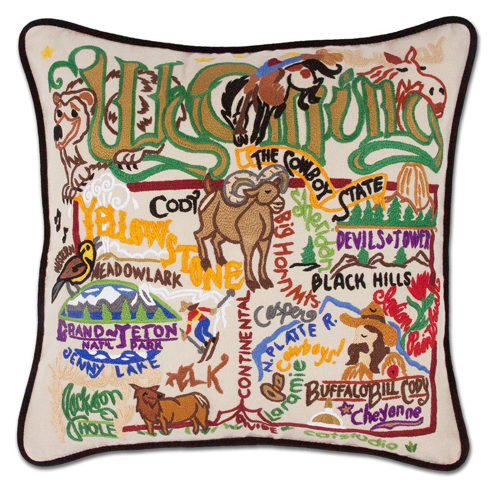Wyoming Hand - Embroidered Pillow by Quirks! at Shirley Shoppe
