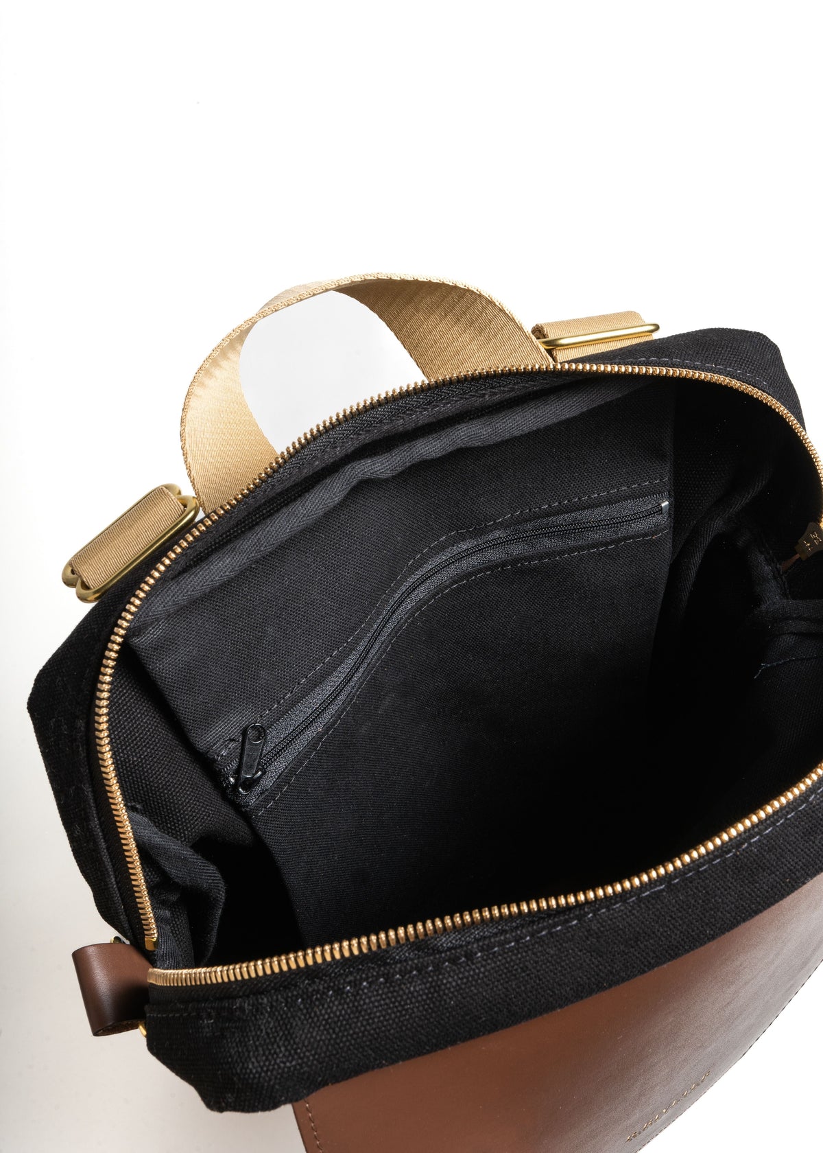 Corbin | Signature Black Canvas + Brown Leather Backpack